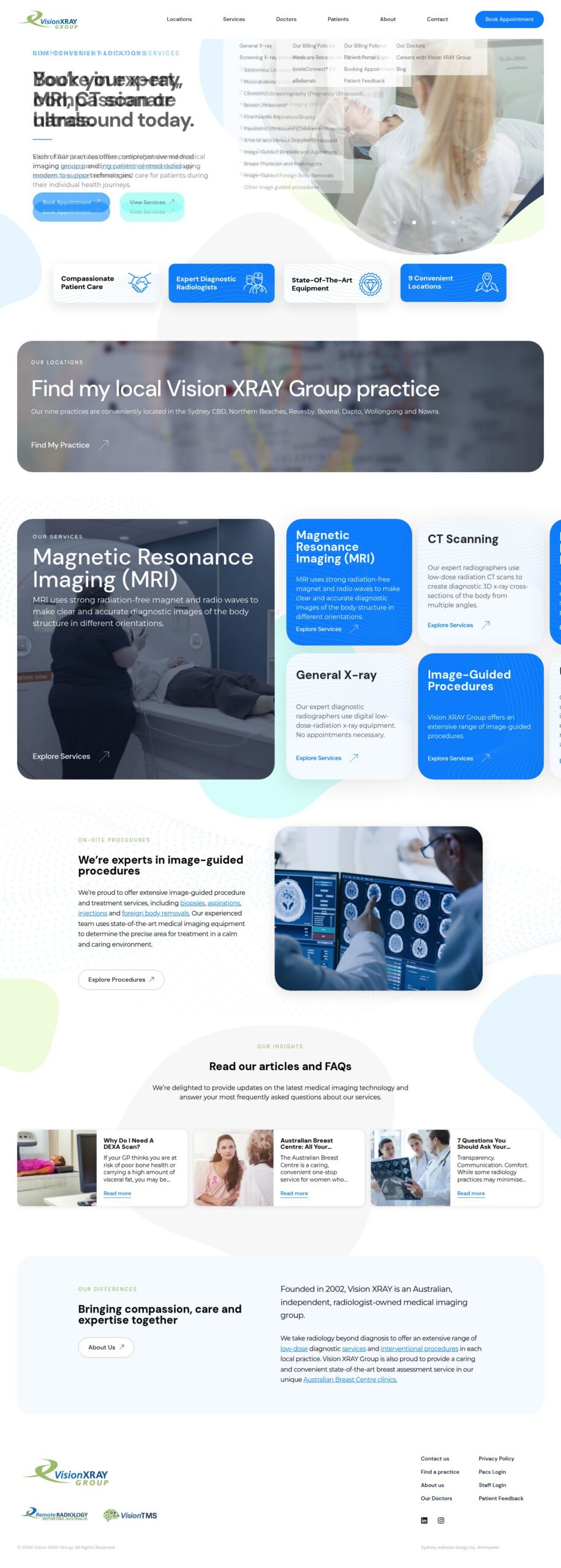 Vision XRAY Group homepage screenshot