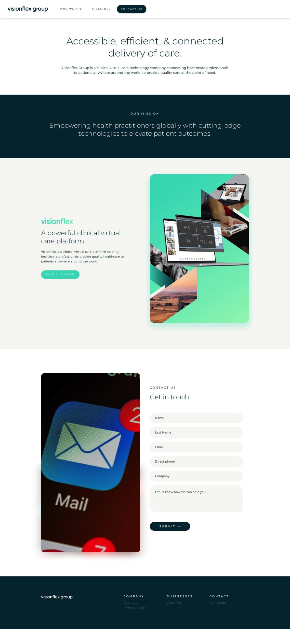 Visionflex Group homepage screenshot