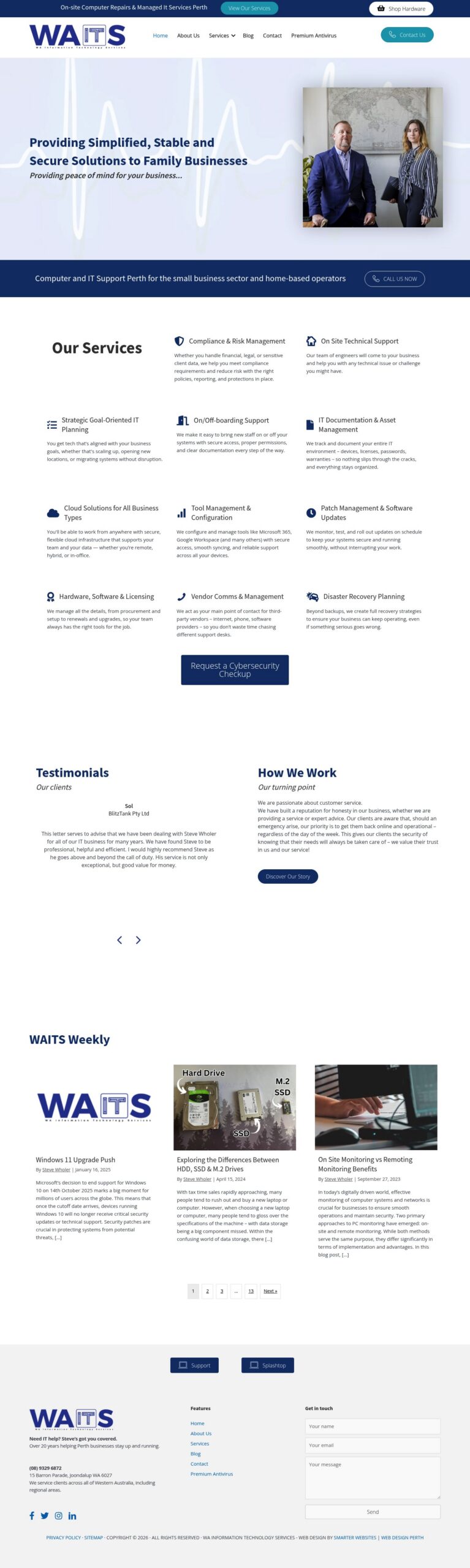 WA Information Technology Services homepage screenshot