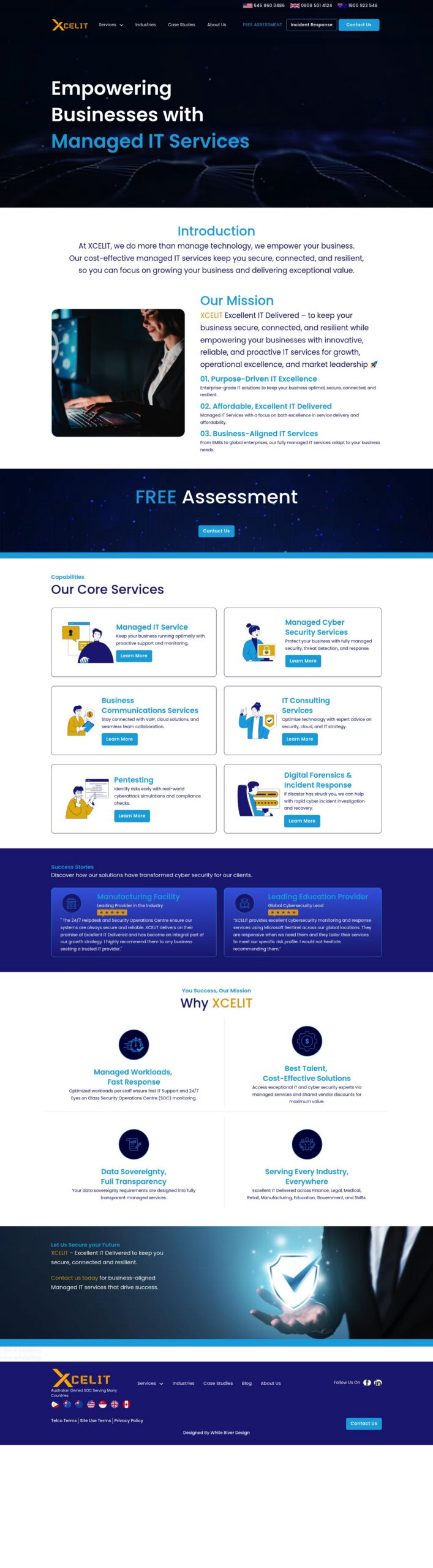 XCELIT homepage screenshot