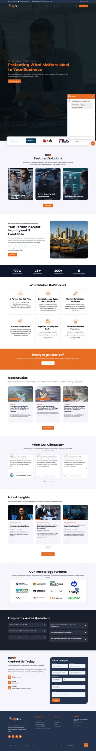 Zynet Pty Ltd homepage screenshot