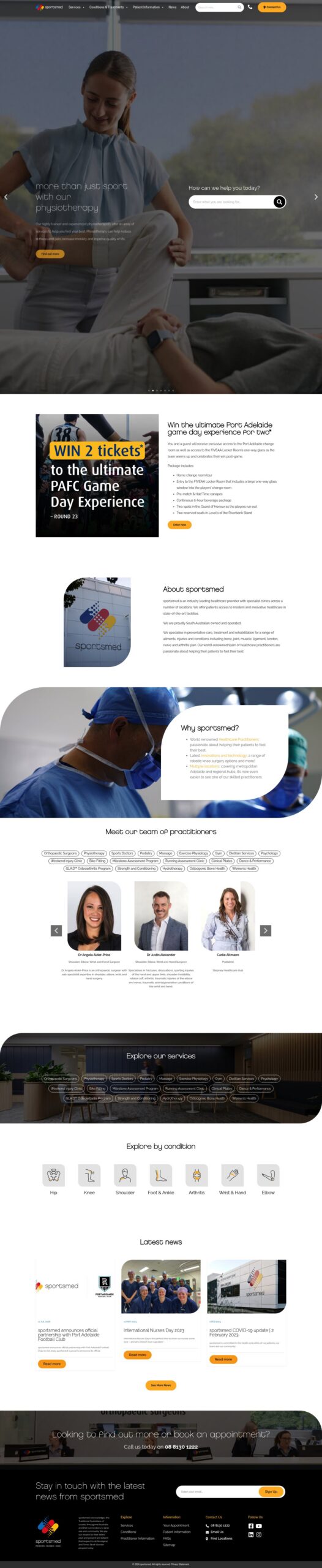 sportsmed homepage screenshot